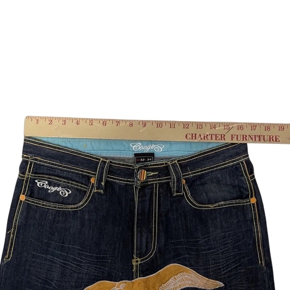 Coogi Vintage Eagle front- logo back pocket with decorative buttons 32X34 jeans - Picture 10 of 16